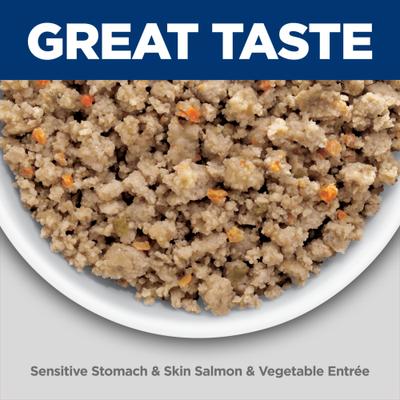 Show full view: Hill's Science Diet Adult Sensitive Stomach & Skin Grain-Free Chicken & Potato Recipe Dry Food + Salmon & Vegetable Entree Canned Dog Food slide 8 of 10