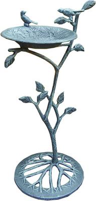 Show full view: Oakland Living Handmade Metal Meadow Bird Bath, Verdi Grey slide 2 of 7