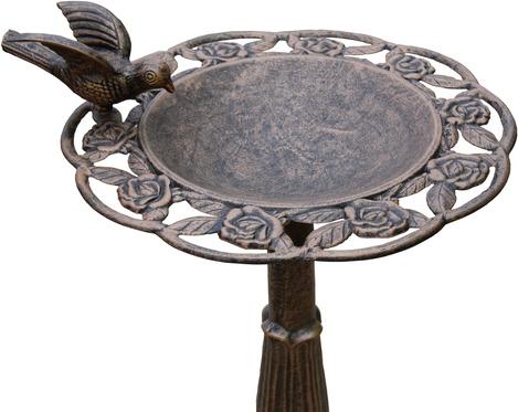 Show full view: Oakland Living Handmade Metal Rose Bird Bath, Antique Bronze slide 3 of 6
