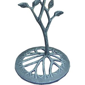 Oakland Living Handmade Metal Meadow Bird Bath, Verdi Grey