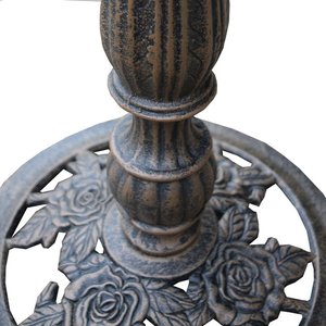 Oakland Living Handmade Metal Rose Bird Bath, Antique Bronze