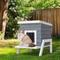 Show in main carousel: Petsfit Elevated Wooden Outdoor Cat House, Grey slide 6 of 10