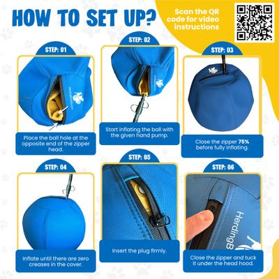 Show full view: Herding Buddy Ball Dog Toy, Blue, 25-in slide 4 of 13