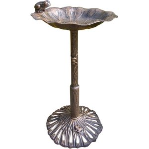 Oakland Living Handmade Metal Frog Bird Bath, Antique Bronze