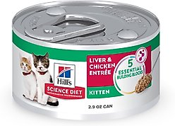 Hill's Science Diet Kitten Liver & Chicken Entree Wet Cat Food, 2.9-oz can, case of 24