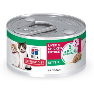 Hill's Science Diet Kitten Liver & Chicken Entree Wet Cat Food, 2.9-oz can, case of 24