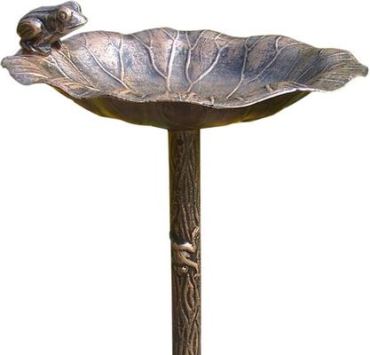 Show full view: Oakland Living Handmade Metal Frog Bird Bath, Antique Bronze slide 3 of 7