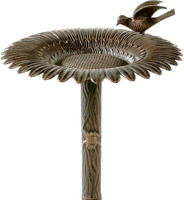 Show full view: Oakland Living Handmade Metal Butterfly Sunflower Bird Bath, Antique Bronze slide 4 of 6