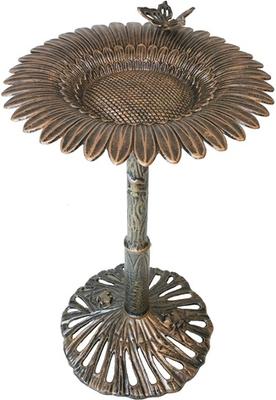 Show full view: Oakland Living Handmade Metal Butterfly Sunflower Bird Bath, Antique Bronze slide 2 of 6