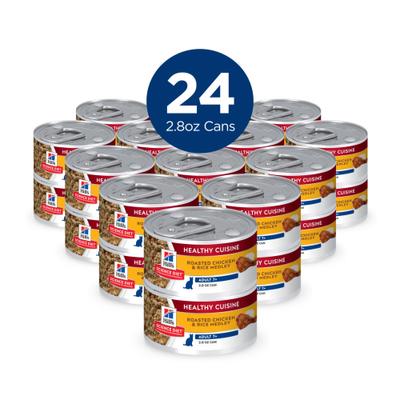 Show full view: Hill's Science Diet Senior Adult 7+ Healthy Cuisine Roasted Chicken & Rice Medley Wet Cat Food, 2.8-oz can, case of 24 slide 3 of 13