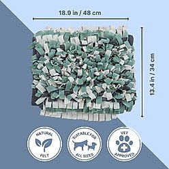 TRIXIE Snuffle Mat Level 1 Enrichment Interactive Feeding Game Slow Feeder Foraging Training Dog Puzzle Toy, Green/Gray slide 2 of 7