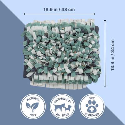 Show full view: TRIXIE Snuffle Mat Level 1 Enrichment Interactive Feeding Game Slow Feeder Foraging Training Dog Puzzle Toy, Green/Gray slide 7 of 7