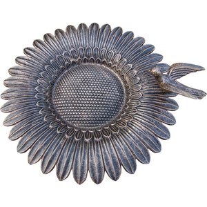 Oakland Living Handmade Metal Sunflower Bird Bath, Antique Bronze