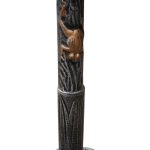 Oakland Living Handmade Metal Butterfly Sunflower Bird Bath, Antique Pewter