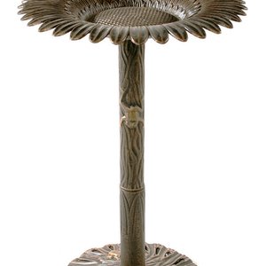 Oakland Living Handmade Metal Sunflower Bird Bath, Antique Bronze