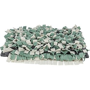 TRIXIE Snuffle Mat Level 1 Enrichment Interactive Feeding Game Slow Feeder Foraging Training Dog Puzzle Toy, Green/Gray