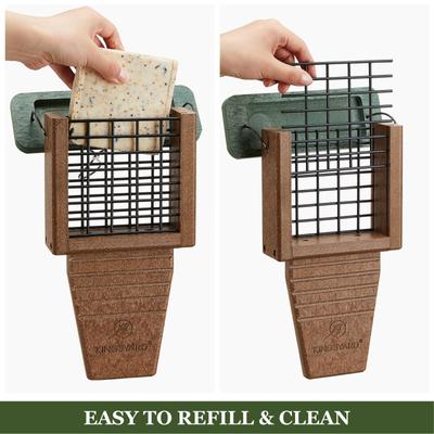 Show full view: Kingsyard Recycled Plastic Wild Bird Suet Feeder, Green slide 3 of 10