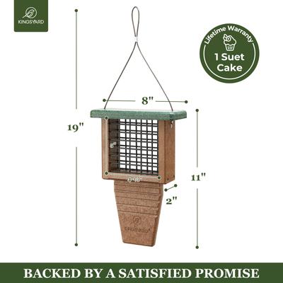 Show full view: Kingsyard Recycled Plastic Wild Bird Suet Feeder, Green slide 2 of 10