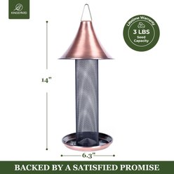 Kingsyard Metal Finch Outdoor Wild Bird Feeder, Copper Red slide 2 of 6