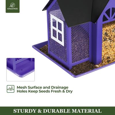 Show full view: Kingsyard Wild Bird House & Triple Feeder, Black/Purple slide 4 of 7