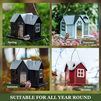 Show full view: Kingsyard Wild Bird House & Triple Feeder, Silver/Black slide 6 of 8