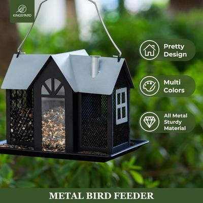 Show full view: Kingsyard Wild Bird House & Triple Feeder, Silver/Black slide 5 of 8