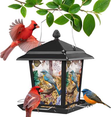 Show full view: Kingsyard Hopper Wild Bird Feeder with Detachable Roof, Black slide 6 of 7