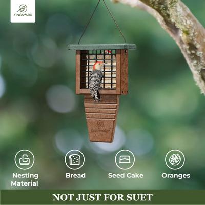 Show full view: Kingsyard Recycled Plastic Wild Bird Suet Feeder, Green slide 4 of 10