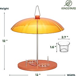 Kingsyard Oriole Bird Feeder with Protective Dome, Orange slide 2 of 5