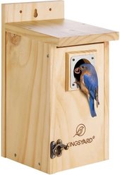 Kingsyard Wooden Bluebird House with Predator Guard, Natural Wood