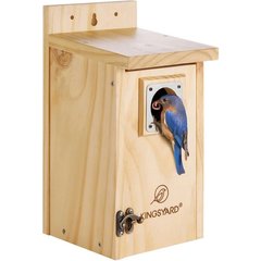 Kingsyard Wooden Bluebird House with Predator Guard, Natural Wood