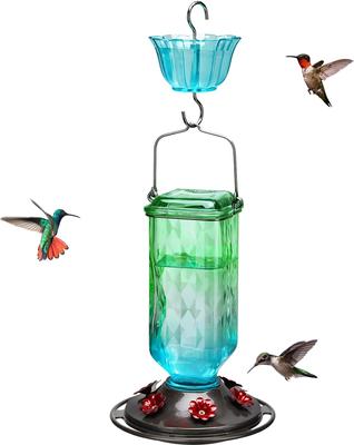 Show full view: Kingsyard Glass Hummingbird Soda Bottle Feeder, Green, Blue & Red, 2 count slide 4 of 8