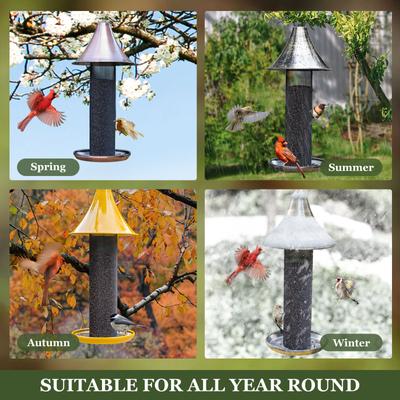 Show full view: Kingsyard Metal Finch Outdoor Wild Bird Feeder, Copper Red slide 6 of 7