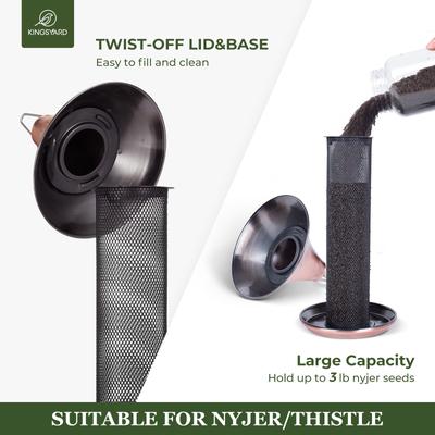 Show full view: Kingsyard Metal Finch Outdoor Wild Bird Feeder, Copper Red slide 4 of 7