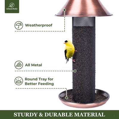 Show full view: Kingsyard Metal Finch Outdoor Wild Bird Feeder, Copper Red slide 3 of 7