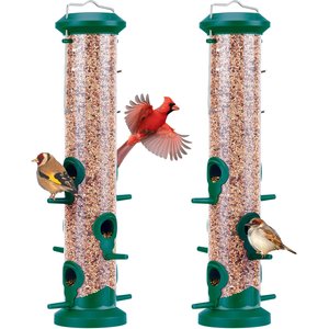 Kingsyard Tube Wild Bird Feeder, 2 count, Deep Green