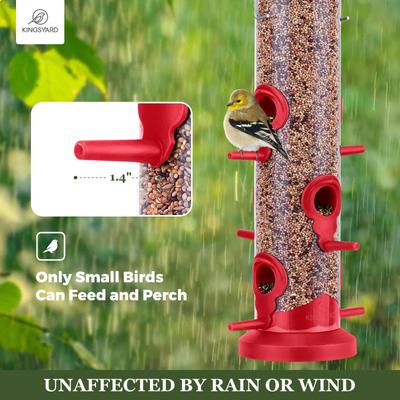 Show full view: Kingsyard Tube Wild Bird Feeder, 2 count, Red slide 3 of 5
