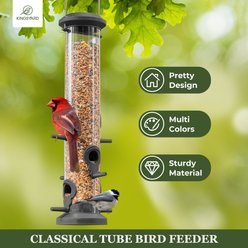 Kingsyard Tube Wild Bird Feeder, 2 count, Grey slide 2 of 3