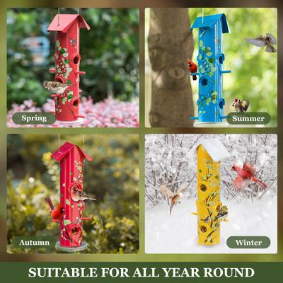 Show full view: Kingsyard Metal Tube Wild Bird Feeder, Golden Yellow slide 6 of 8