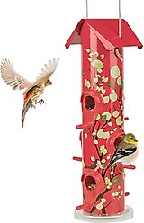 Kingsyard Metal Tube Wild Bird Feeder, Red
