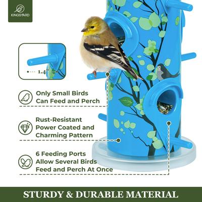 Show full view: Kingsyard Metal Tube Wild Bird Feeder, Azure Blue slide 4 of 8
