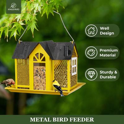 Show full view: Kingsyard Wild Bird House & Triple Feeder, Black/Yellow slide 5 of 7