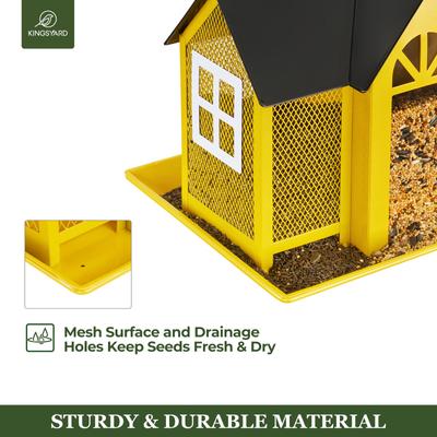 Show full view: Kingsyard Wild Bird House & Triple Feeder, Black/Yellow slide 4 of 7