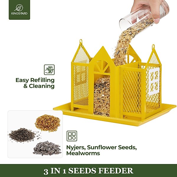 Kingsyard Wild Bird House & Triple Feeder
