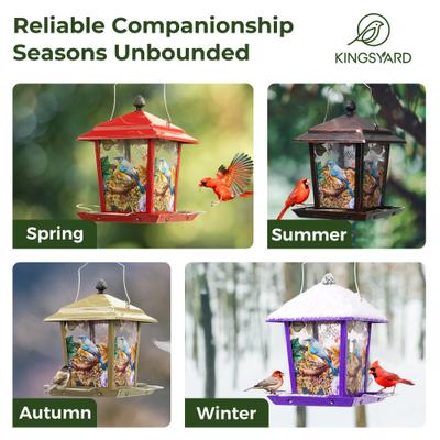 Show full view: Kingsyard Hopper Wild Bird Feeder with Detachable Roof, Antique Bronze slide 6 of 8