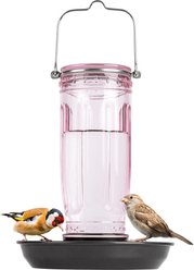 Kingsyard Glass Waterer Wild Bird Feeder, Light Pink
