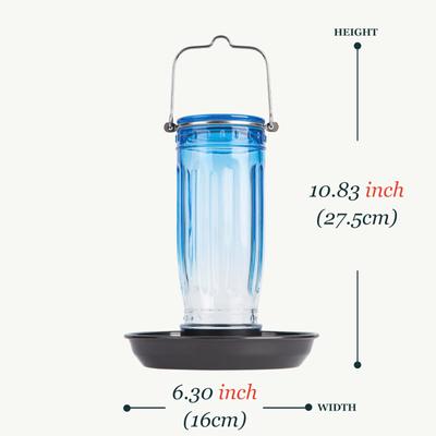 Show full view: Kingsyard Glass Waterer Wild Bird Feeder, Ocean Blue slide 5 of 11