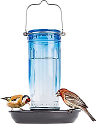Kingsyard Glass Waterer Wild Bird Feeder, Ocean Blue