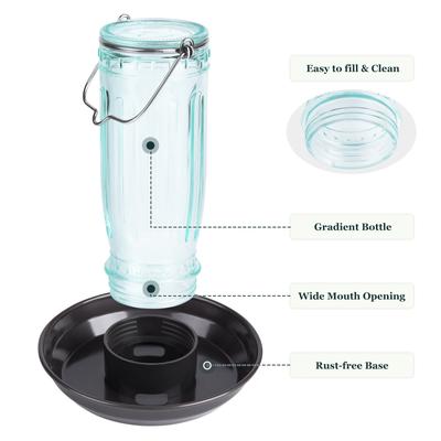 Show full view: Kingsyard Glass Waterer Wild Bird Feeder, Green slide 3 of 10