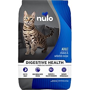 Nulo Digestive Health Chicken & Whitefish Adult Dry Cat Food, 10-lb bag